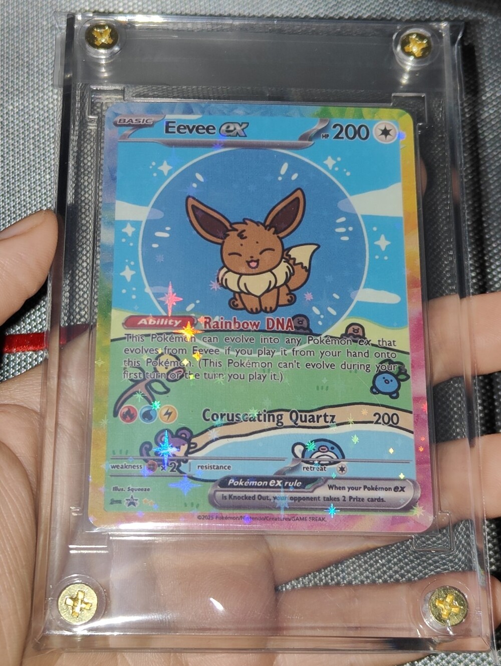 Eevee Chibi Bubble holo display encased Pokémon Doujin Unofficial card Chinese
